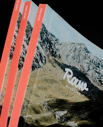 Diseño editorial de RAW Cycling Magazine Issue Zero