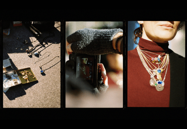 Behind the scenes con amuletos, cámara y joyas en la campaña Rituales para los Premios ADG Laus 2025