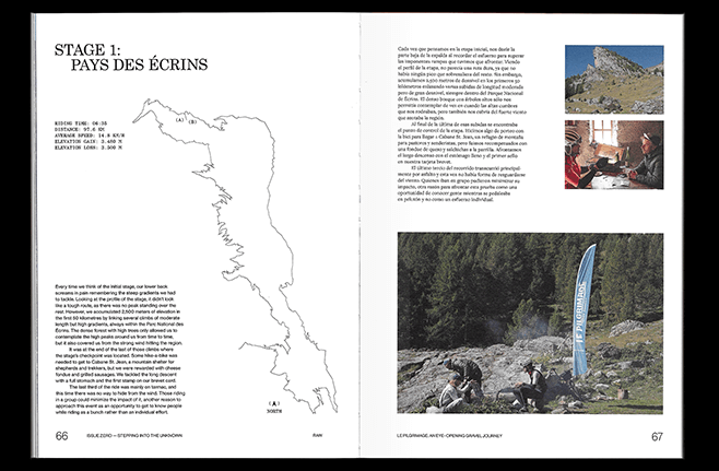 Diseño editorial de RAW Cycling Magazine Issue Zero