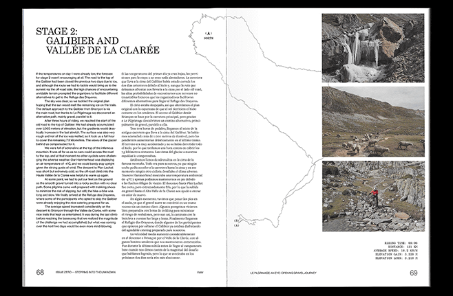 Diseño editorial de RAW Cycling Magazine Issue Zero